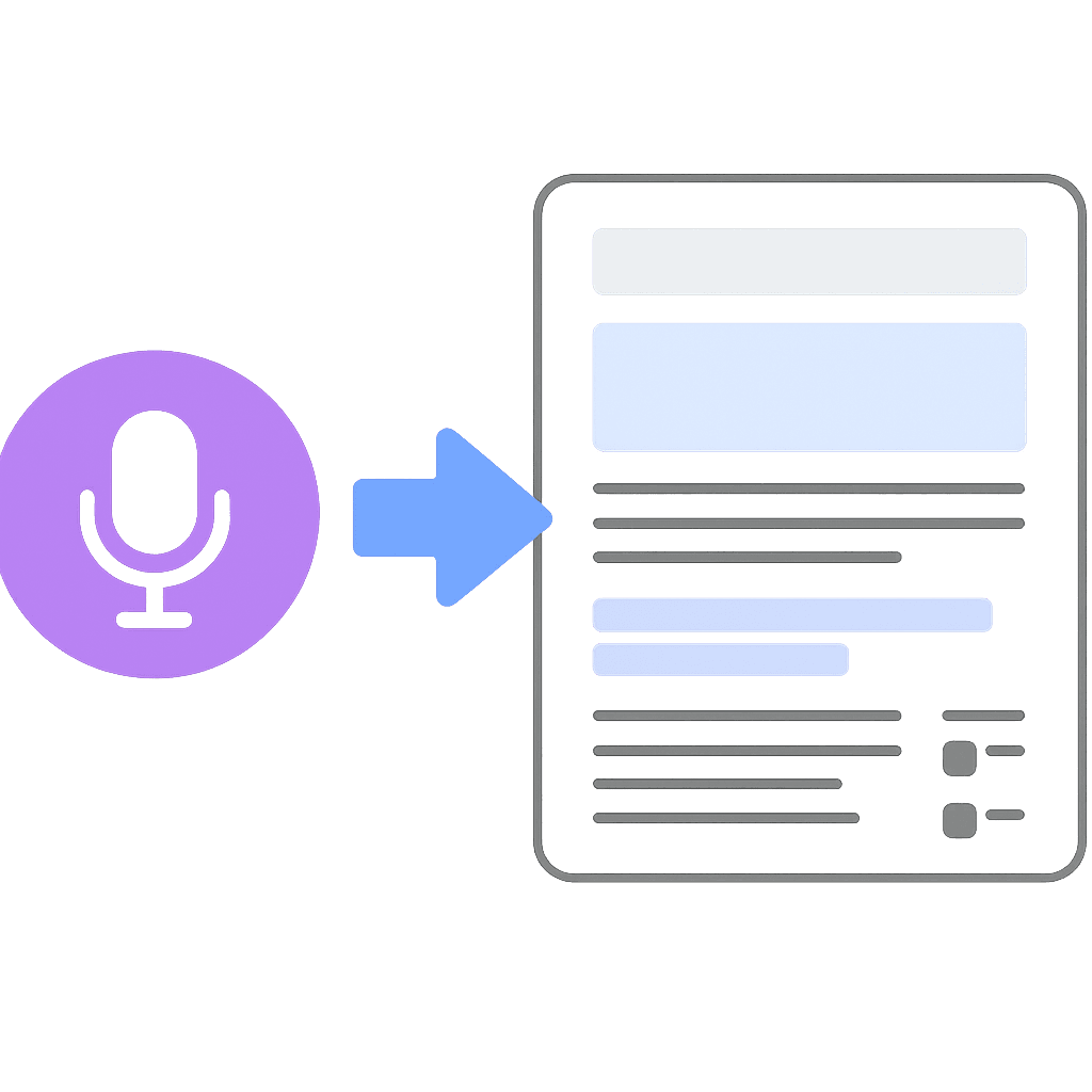 Podcaster converting podcast episode into a blog post or email newsletter.