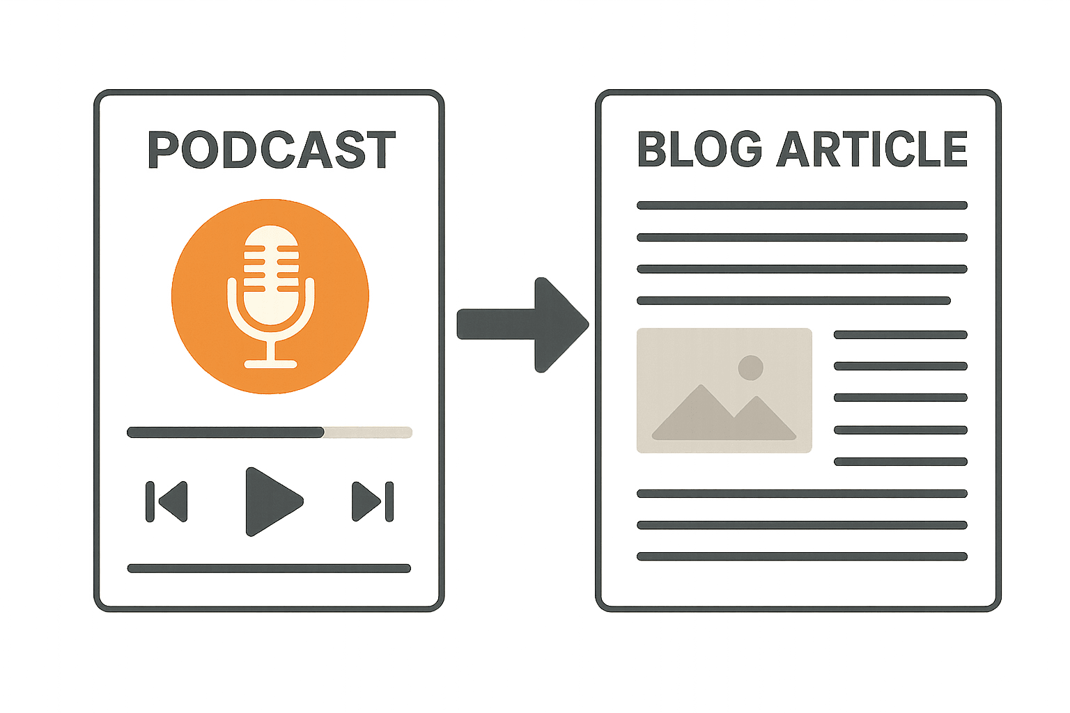 Podcast being converted into a blog post article