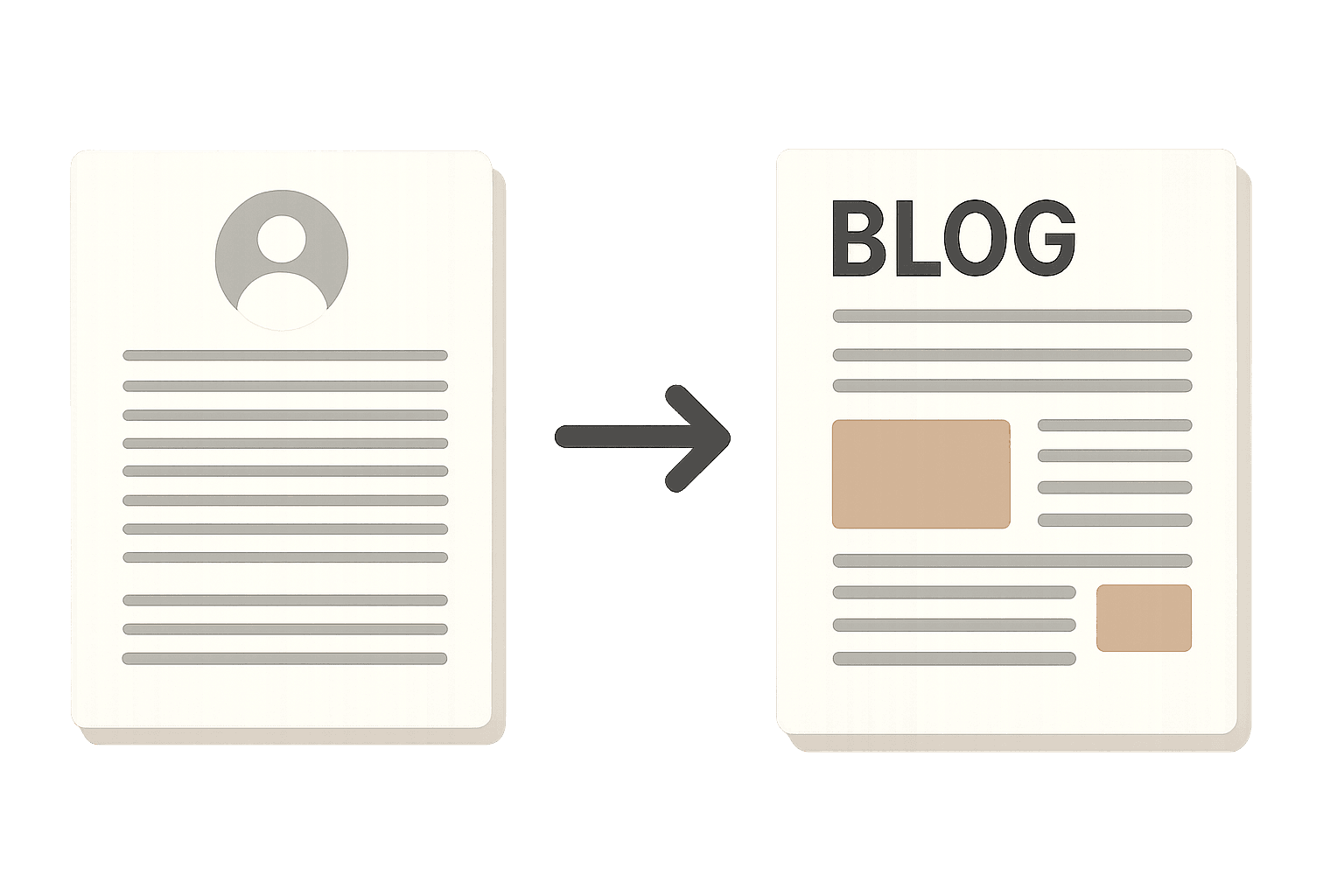 Transcript being converted into a blog post article