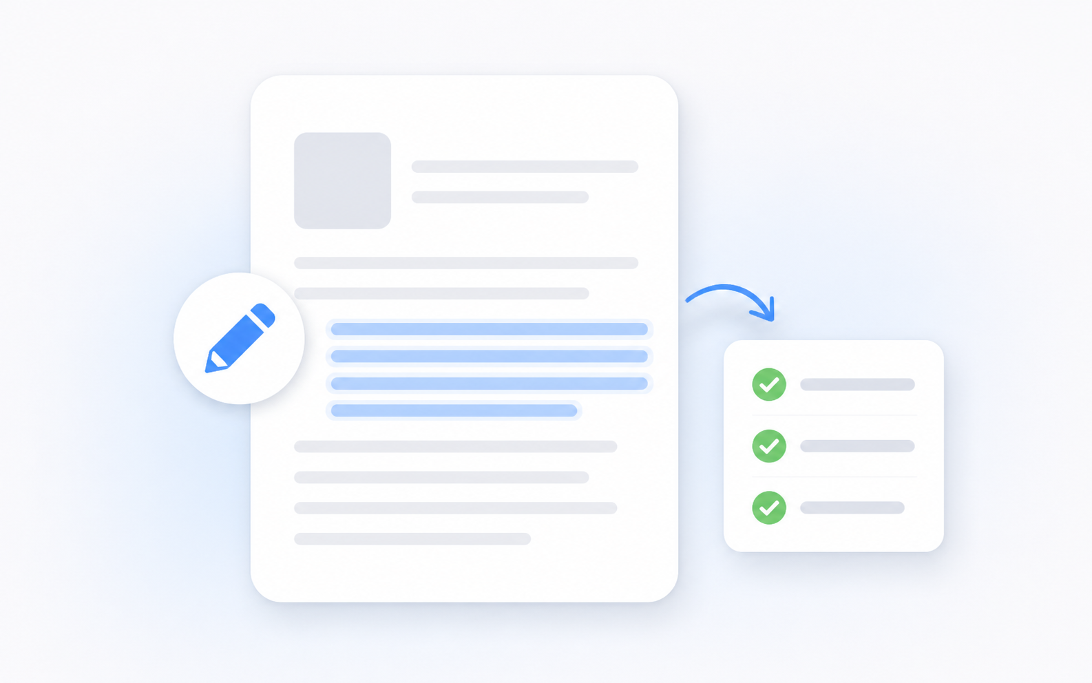 Simple illustration of refining and polishing the generated article.
