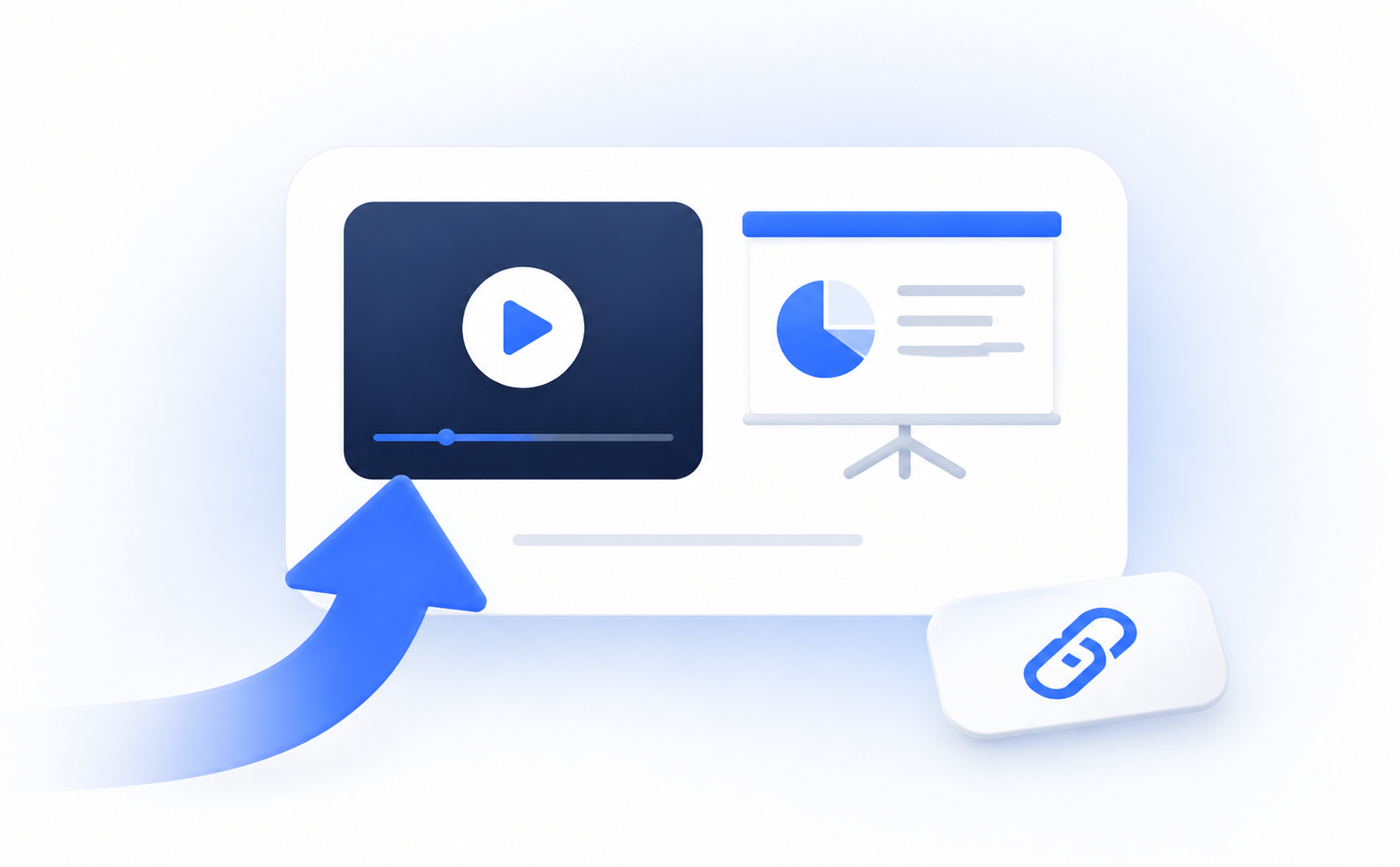 Simple illustration of uploading a webinar recording into the app.