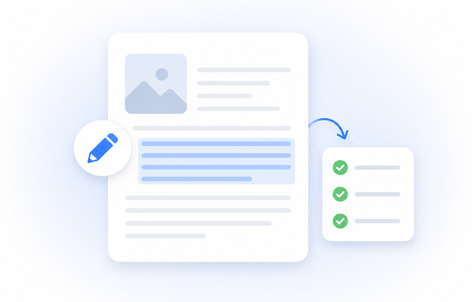 Simple illustration of refining and polishing the generated article.